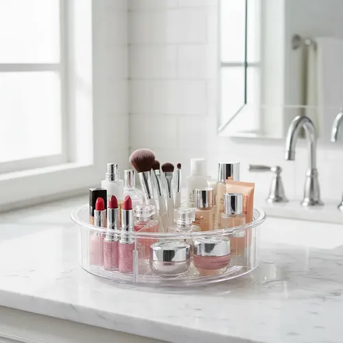 Organizador Giratorio De Acrilico Parabaño Maquillaje Crema