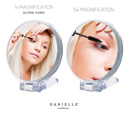 Espejo De Maquillaje Plegable Danielle Con Aumento 15x Acríl