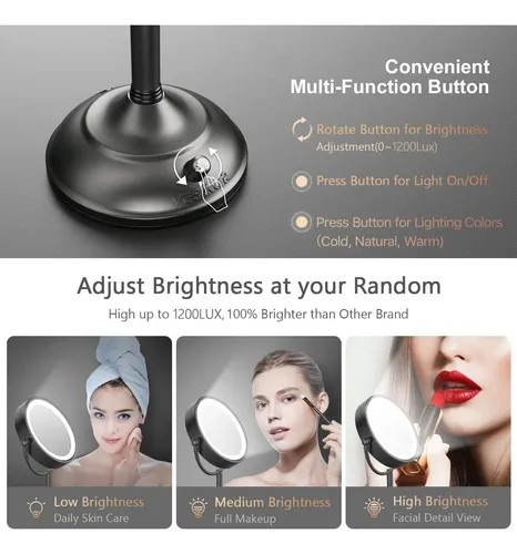 Espejo De Maquillaje Vesaur Professional 8.5 1x/10x Hd 60 Le