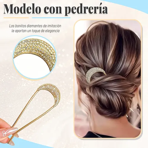 4 Pcs Francés Palillos Cabello Accesorio Cabello Mujer De U