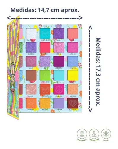 Kit Paleta Sombras Flower Child Freshly Cut Rude Cosmetics