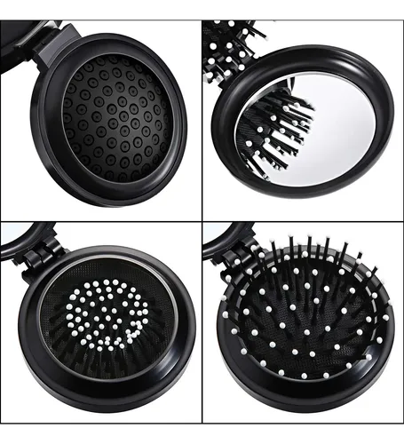 Cepillo De Pelo Travel Mirror, Paquete De 2 Unidades, Plegab