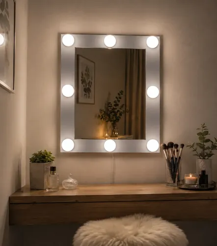Espejo Tipo Hollywood Touch Led Tres Temperaturas Con Dimmer
