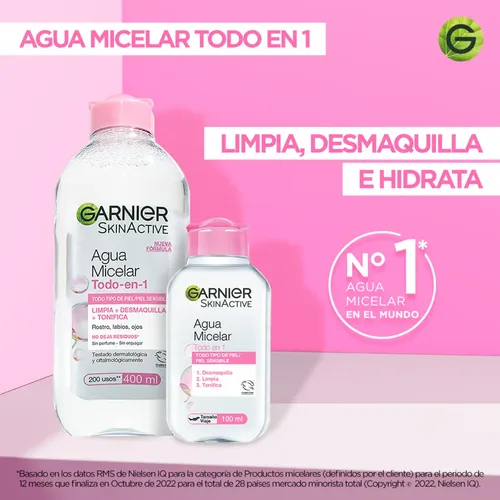 Agua Micelar Skinactive Todo En 1 Facial Garnier 100ml