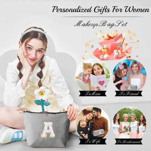 Neceser Personalizado Con Inicial Yoolife Para Niñas Negro