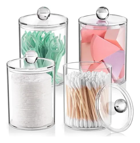 Set De 4 Organizadores De Acrílico Para Baño Y Maquillaje