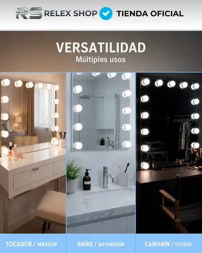 Kit 10 Luces Led Hollywood Para Espejo Maquillaje Usb