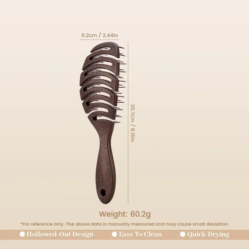 Cepillo Desenredante Hueco Para Cabello Chocolate