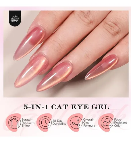 Kit Esmalte Gel Ojo De Gato Gellaktik 6×7.5ml Sin Base