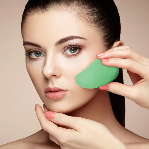 4 Esponjas De Maquillaje Forma De Mango Para Base Y Polvo Mu