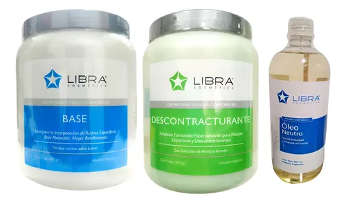 Kit Libra Crema Base 1kg+ Descontracturante 1kg+ Oleo Neutro