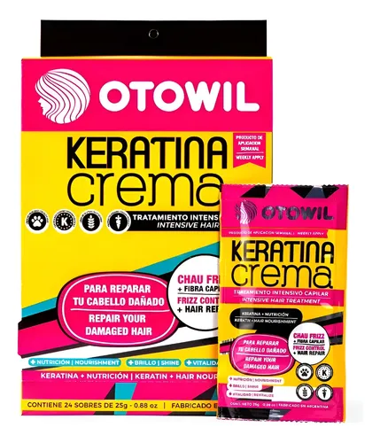 Keratina Crema Otowil Para Nutrición Brillo Intenso X 24 U