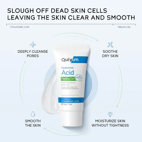 Gel Exfoliante Ácido Hialurónico Quiyum 2 Pzs Hidratante
