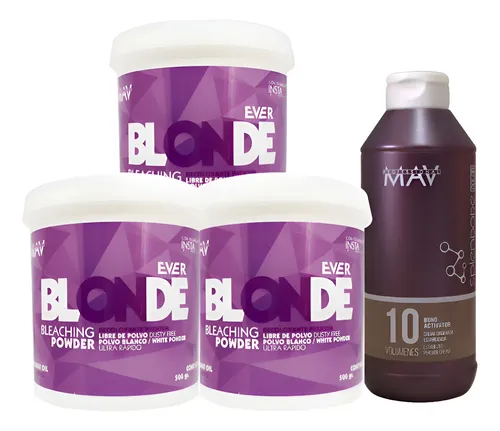 Oxidante Crema 10 Vol Polvo Decolorante Violeta X3 Mav