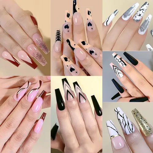 24 Puntas De Uñas Postizas De 30 X 24 Unidades De Largo, Tam