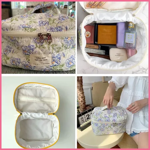 Uekeboag Bolsa De Maquillaje Acolchada De Viaje Grande Para