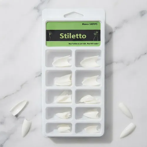 Tips Stiletto Blancos X 100 Uñas Gel Sonrisa French U31