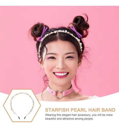 Diadema De Perlas Y Estrella De Mar Para Boda