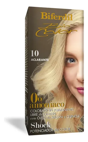 Tintura Coloración Biferdil Biocolor 0% Amoniaco Sin Gluten Tono Nº10 Aclarante