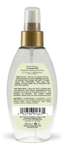 Bruma Capilar Ogx Nutritiva Con Aceite De Coco 120 Ml Con Ex
