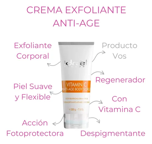 Exfoliante Corporal Antiage Luminosidad Vitamina C Idraet