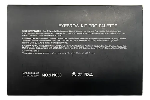 Paleta Cejas 12 Colores Con Máscaras Plantillas Y Gel