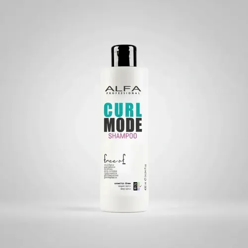 shampoo rulos ALFA FREE OF curl mode apto curly hidratante anti frizz 430 ml