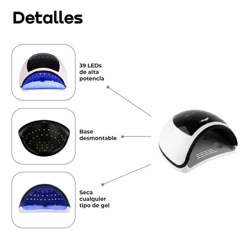 Cabina Uñas Waggs UV LED con Sensor Temporizador 96W Secado Rápido