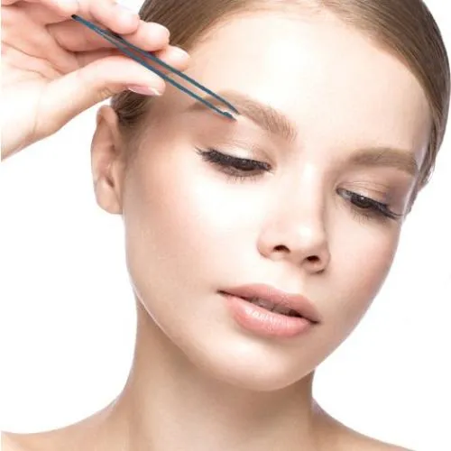 Pinzas De Cejas Cliganic Punta Inclinada Acero Inoxidable