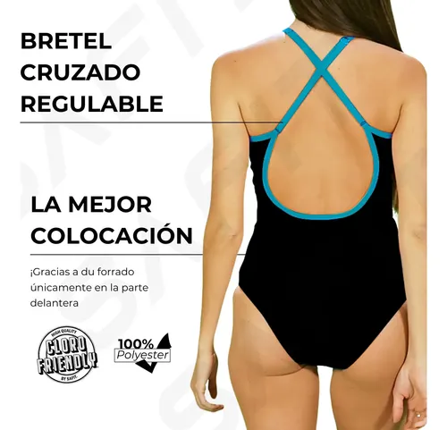 Combo Malla Natacion Bretel Fino + Antiparras + Gorro Tela