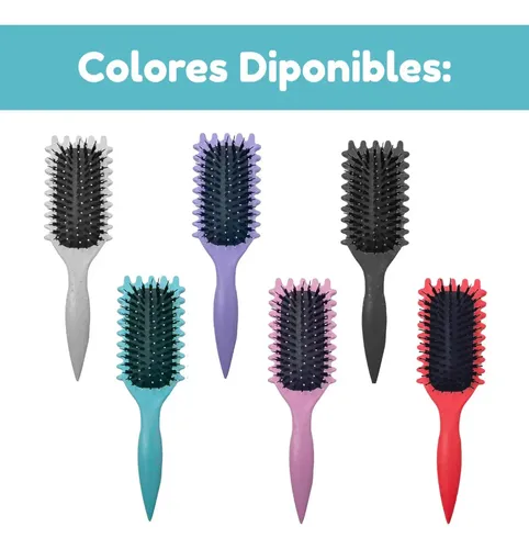 Cepillo Definir Rizos Peine Cabello Rizado Peinado Rulos 1pz Color Morado