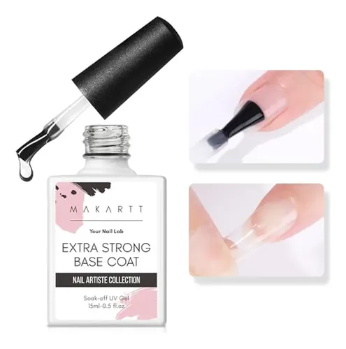 Esmalte De Uñas Makartt Base Coat, 15 Ml, Extra Fuerte Y Dur