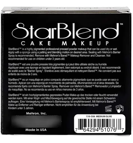 Maquillaje Starblend Mehron Cake 2 Oz Mediano Oliva