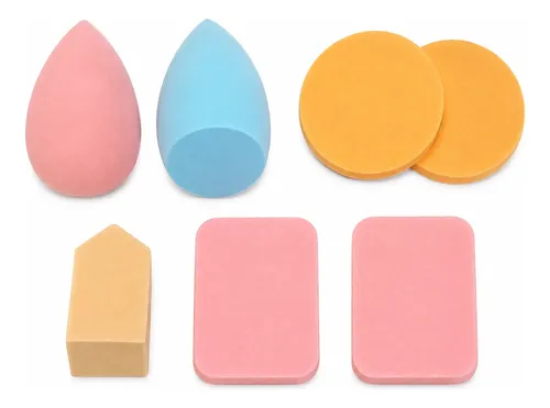 Set 7 Esponjas Maquillaje Base Corrector Polvo Reutilizable