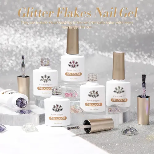 Set De Esmalte De Gel Con Purpurina Born Pretty 6x7ml