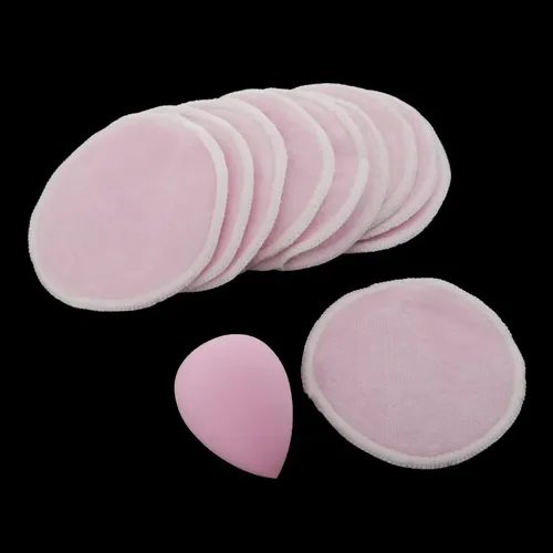 10x Almohadillas Desmaquilladoras Reutilizables Para Rosado