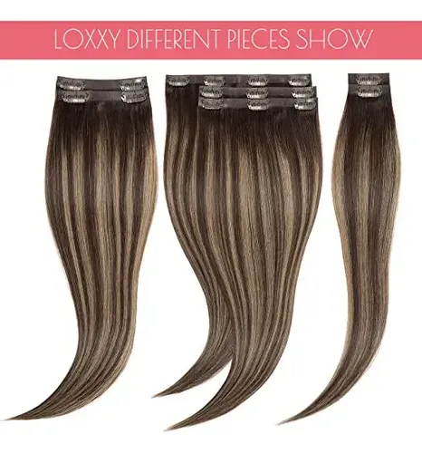 Extensiones De Cabello Human C/clip 7u 40cm #r2-2/6
