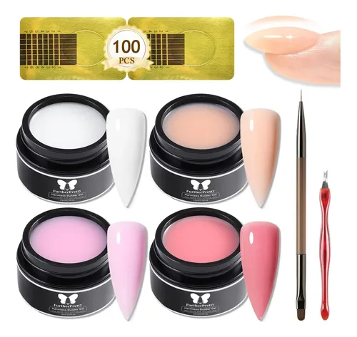 Kit Gel Builder Uñas 4 Colores Furtherpretty