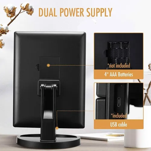 Espejo Maquillaje Led Luz Portatil Aumento Escritorio Usb