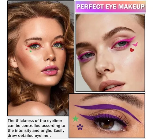 Set De Sellos De Delineador De Ojos 7 Colores, Líquido A