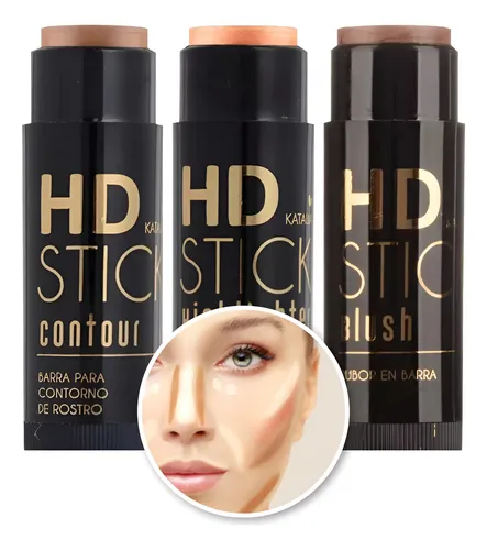 Stick Hd Rubor Contorno Iluminador Katalia X3 Und