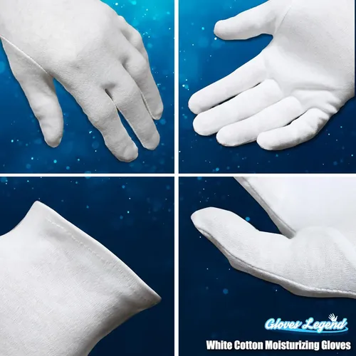 Guantes De Algodón Blancos Hidratantes Para Noche Chicos