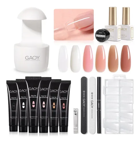 Kit Gel Uñas Con Luz Uv 6 Piezas Para Principiantes