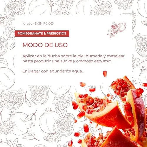 Gel Exfoliante Ducha Pomegranate Prebiotic Cleanser Idraet