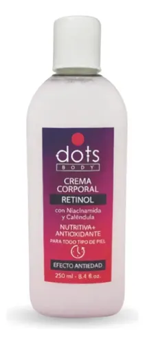 Crema Corporal Con Retinol + Caléndula Anti Edad Dots 250ml Retinol – Niacinamida – Caléndulo
