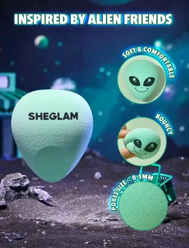 Sheglam Interstellar Beauty Sponge Esponja Blender Verde 5×5