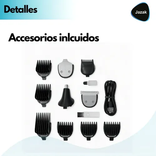 Afeitadora Eléctrica Jazak para Hombre, Inalámbrica con 4 Cabezales y Pantalla LED