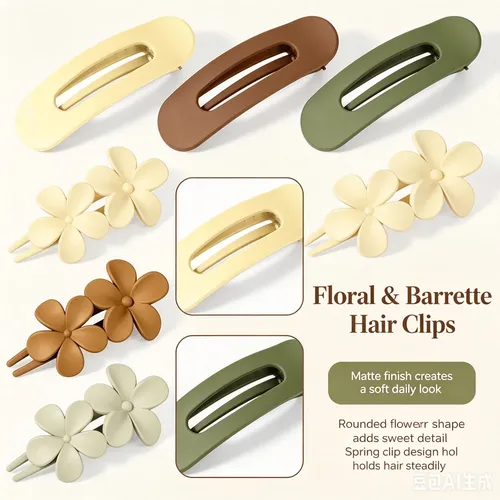 Broche De Pelo Con Forma De Flor En Tono Suave Para Mujer, R