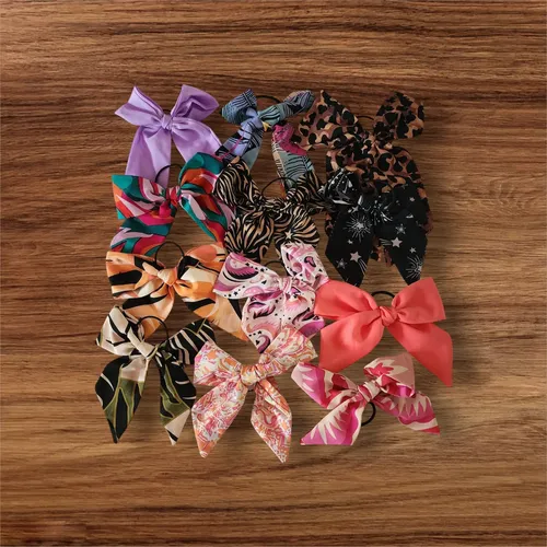 Moños Para El Pelo, Colitas , Lisos Y Estampados X 12 Surtid