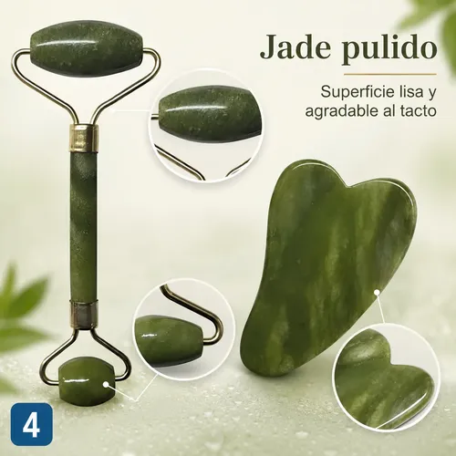 Masajeadores Gua Sha Y Roller Facial Piedra Natural